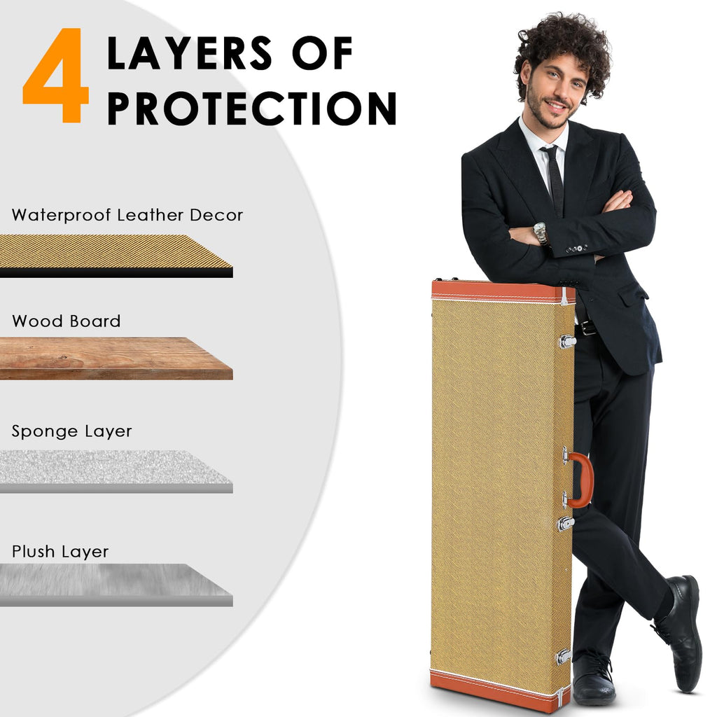 39-Inch Wooden Hard Shell Electric Guitar Case K1265
