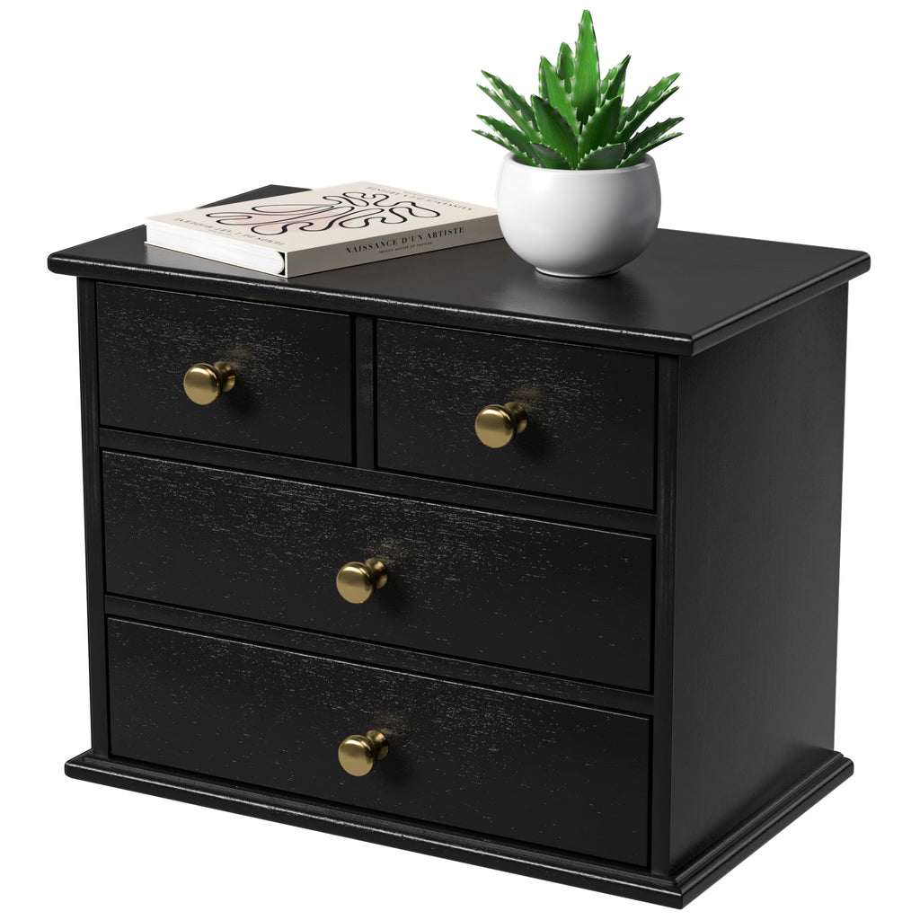 Oak Wooden Desk Organizer with Drawers H764