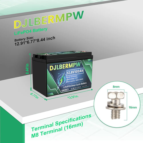 12.8V 100Ah LiFePO4 Lithium Battery M37655