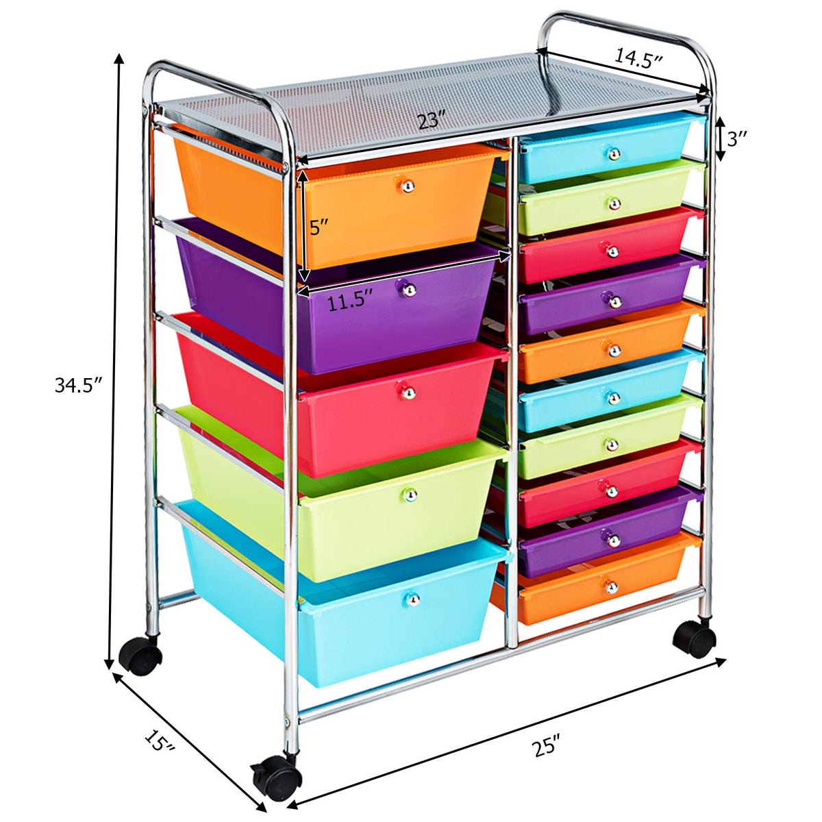 15 Drawer Rolling Storage Cart E537773