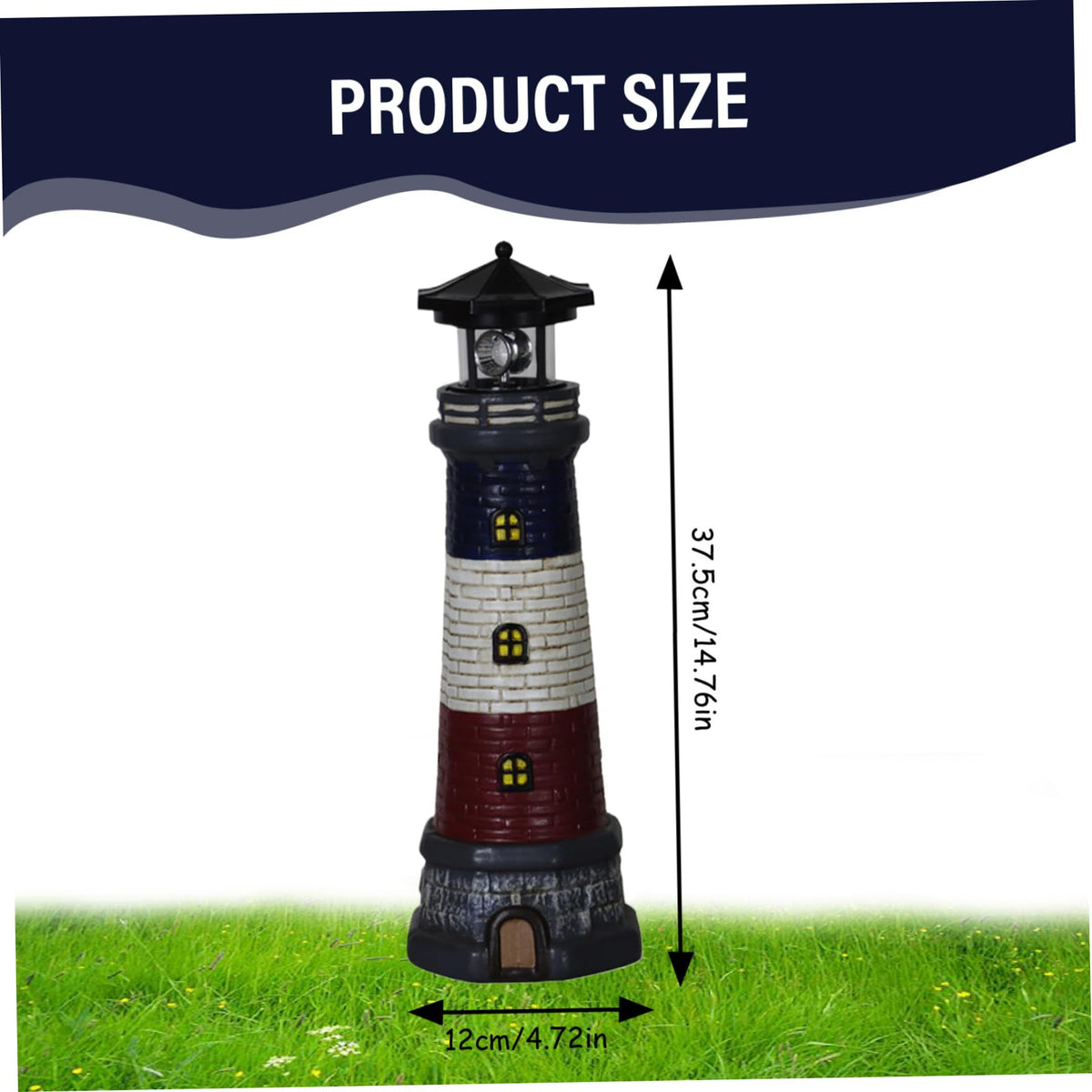 15" Tall Waterproof Resin Lighthouse Lamp with Rotating LED X7316