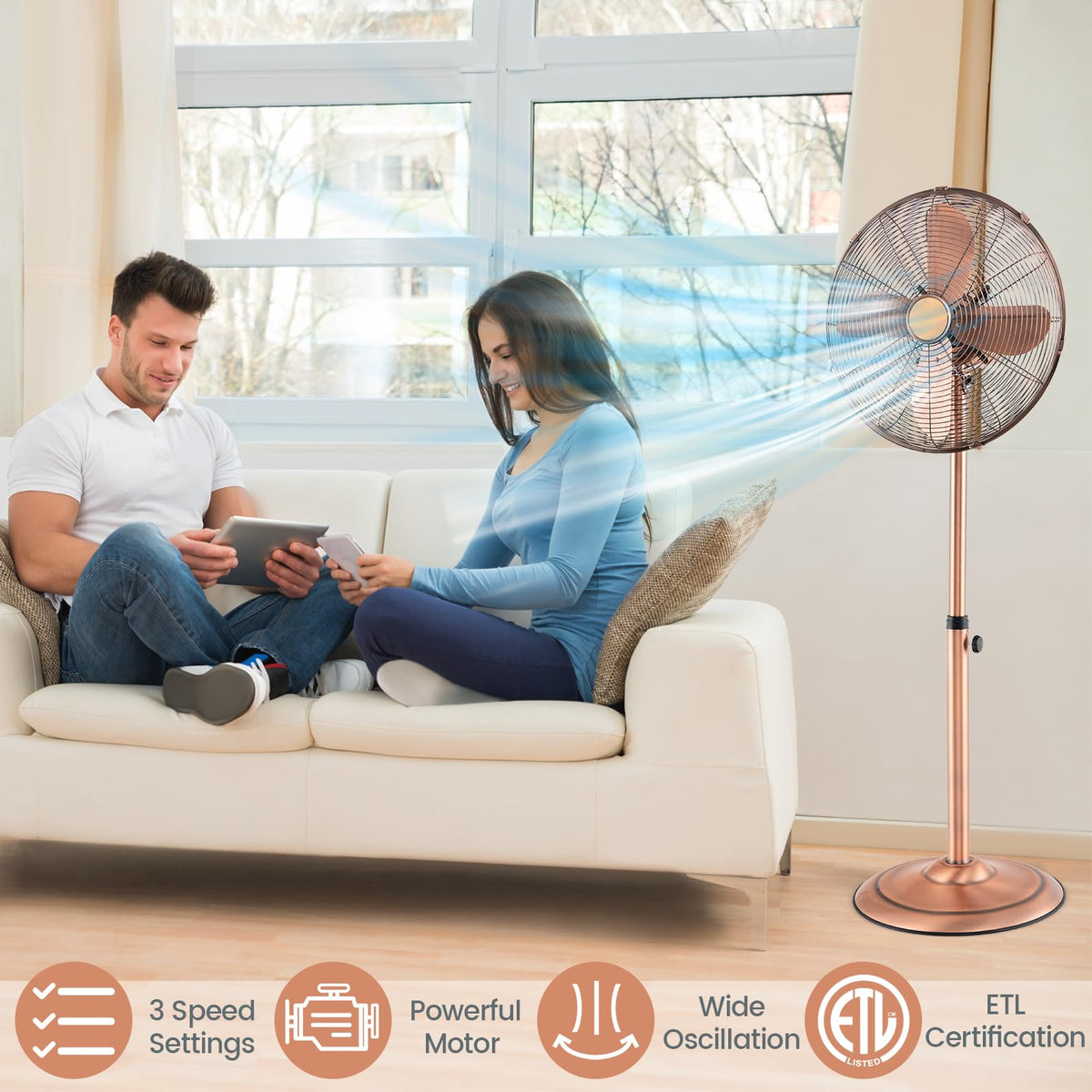 16 Inch Oscillating Pedestal Fan Q608014