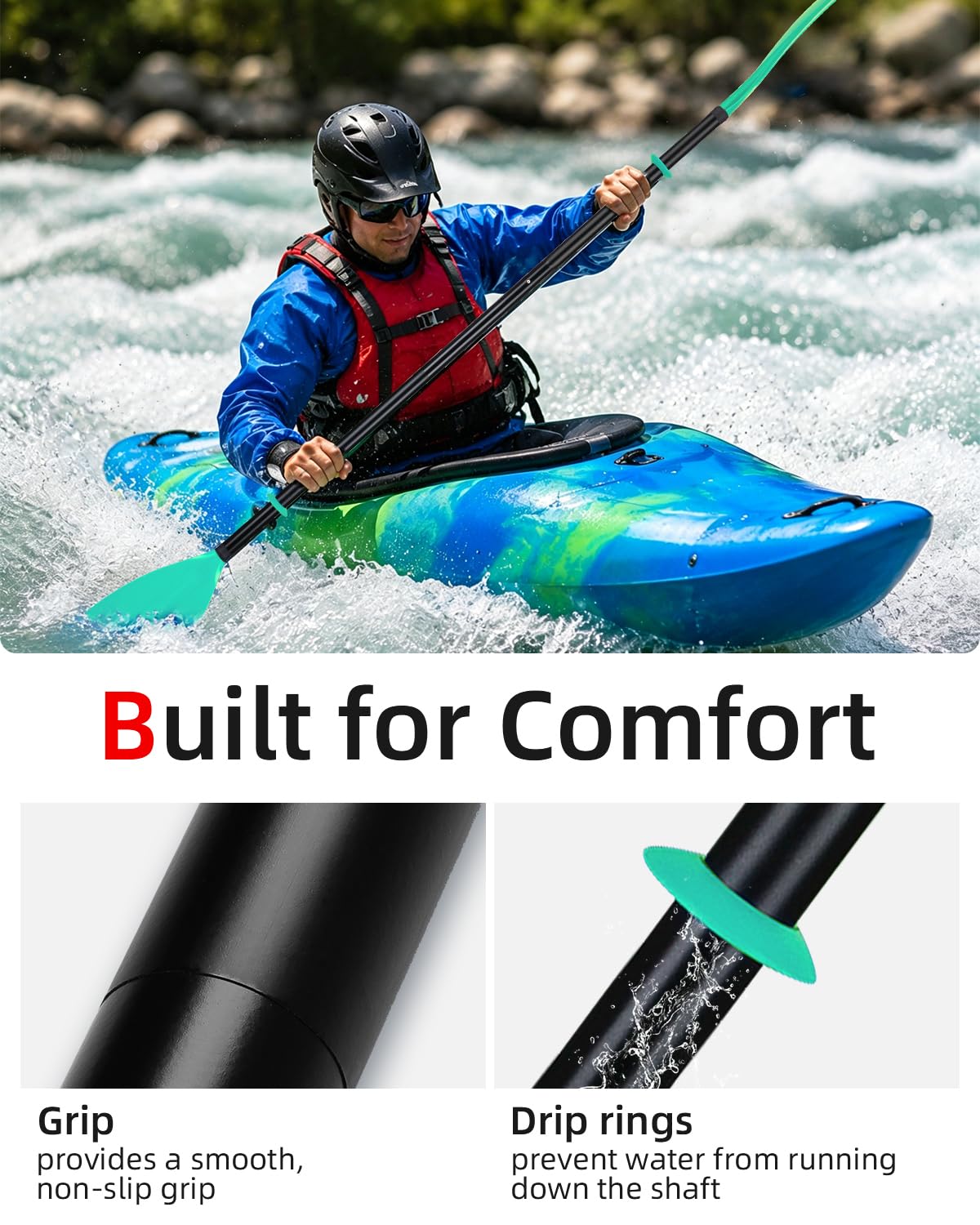 86in 2-Piece Aluminum Kayak Paddle L19536