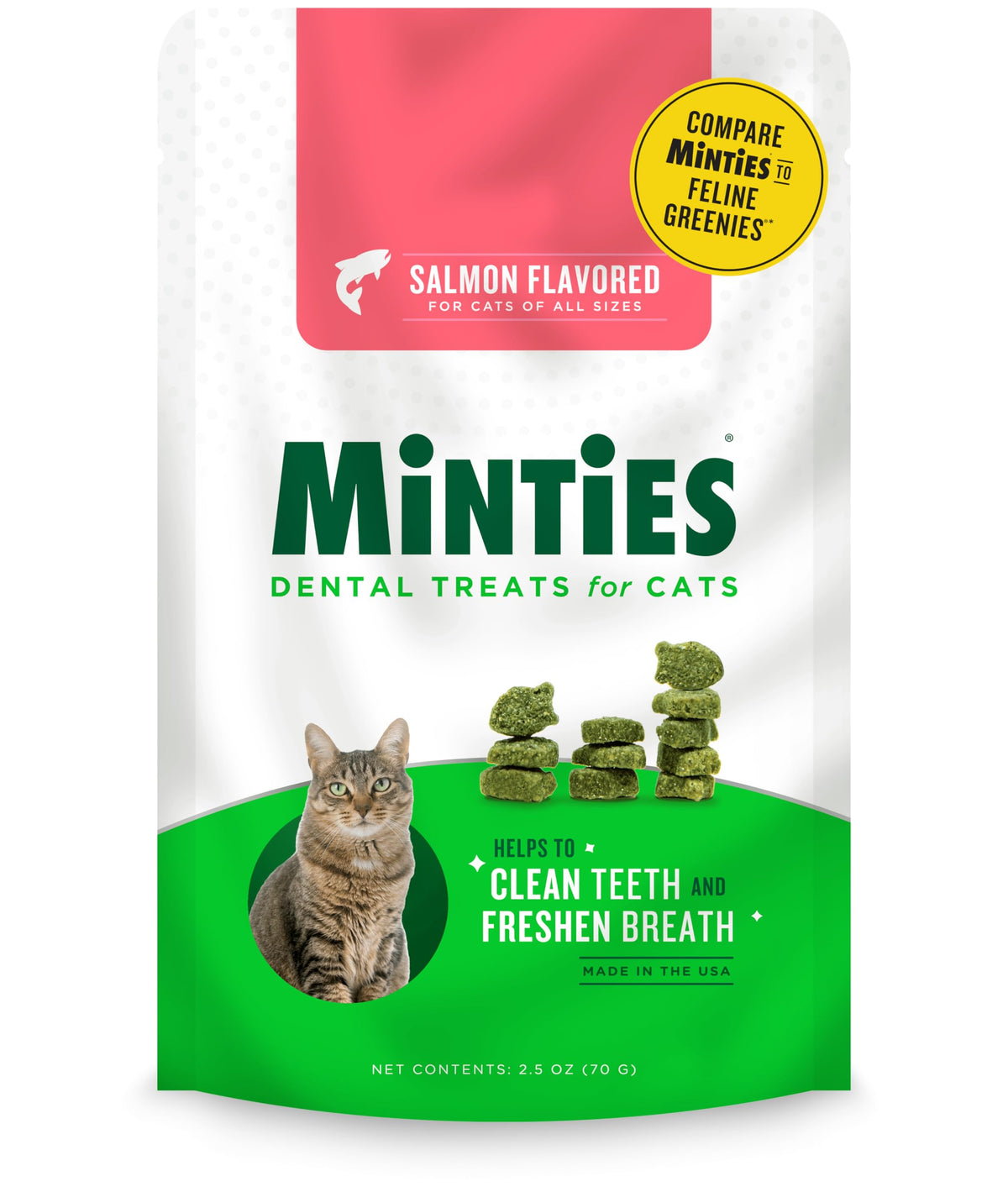 Salmon Flavor Dental Treats for Cats 2.5oz M9608