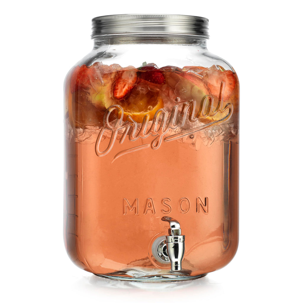 2 Gallon Glass Drink Dispenser with Spigot X423