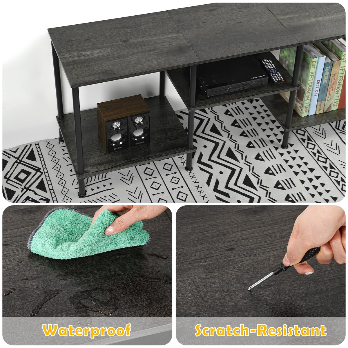 50 Inch Dark Grey TV Stand with Storage D5639