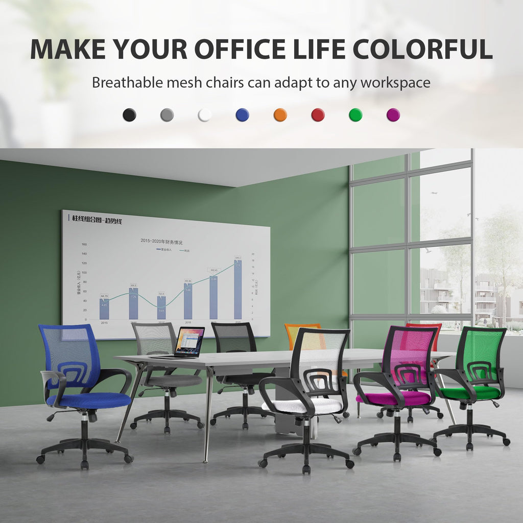 Adjustable Mid Back Ergonomic Mesh Office Chair with Lumbar Support P665573