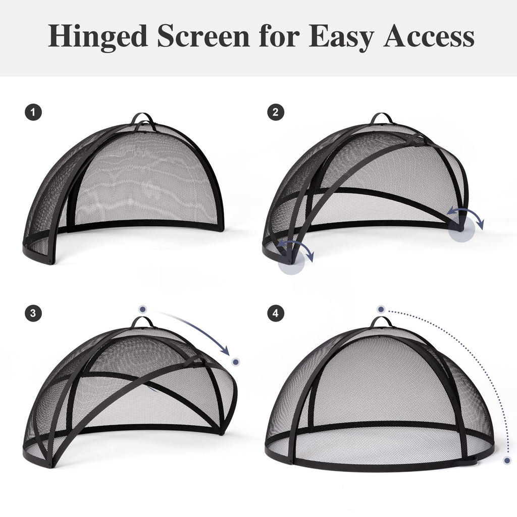 32 Inch Heavy Duty Steel Fire Pit Spark Screen Z3974
