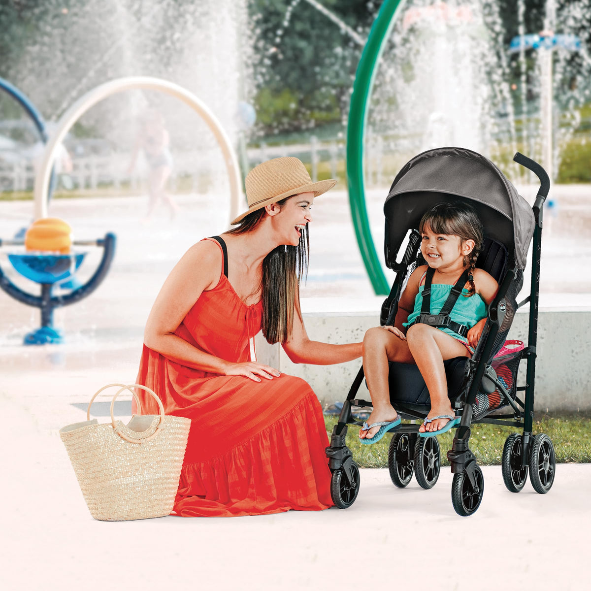 Compact Lightweight Stroller with Storage Basket Z6020