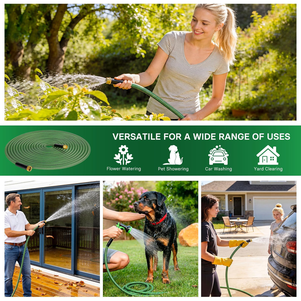 100 ft Flexible Non-Expandable Kink-Free Lightweight Garden Hose R39754