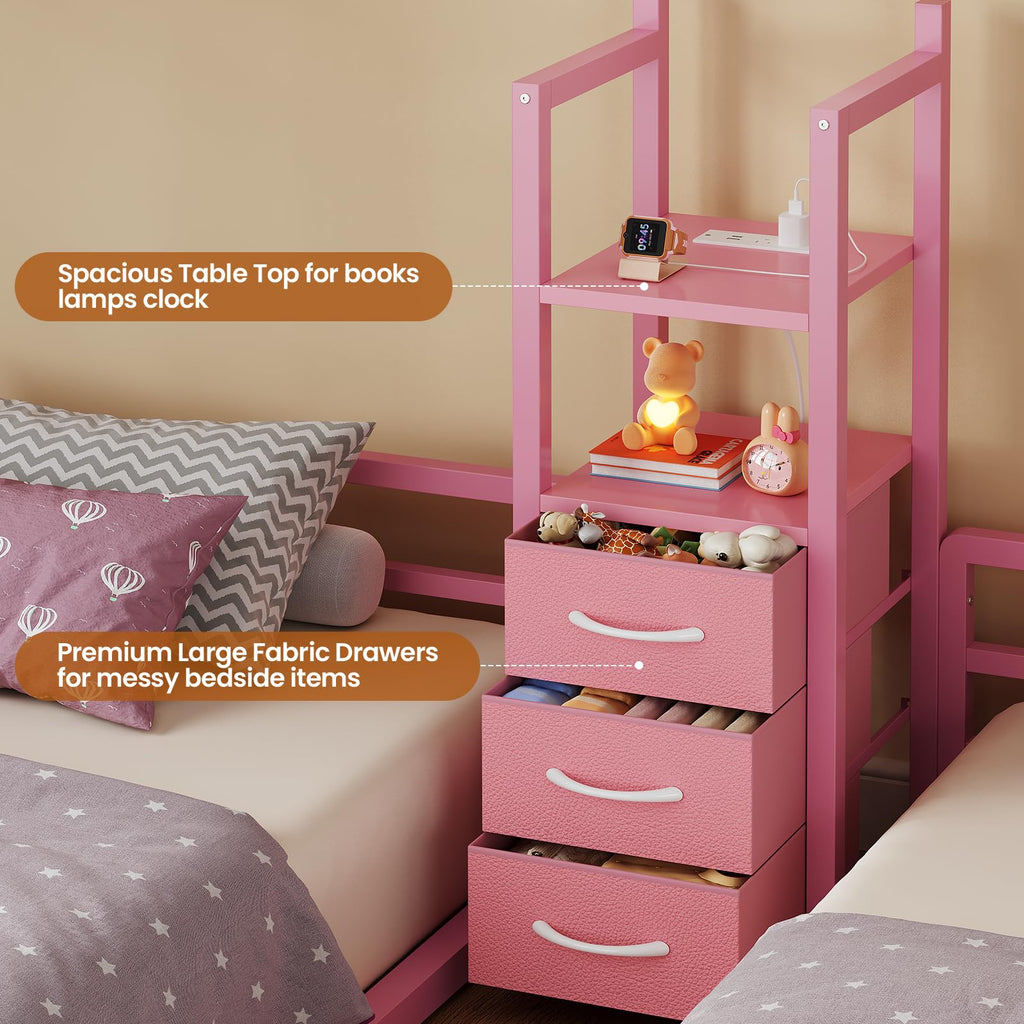 Triple Bunk Bed Twin Over Twin with Storage A5722