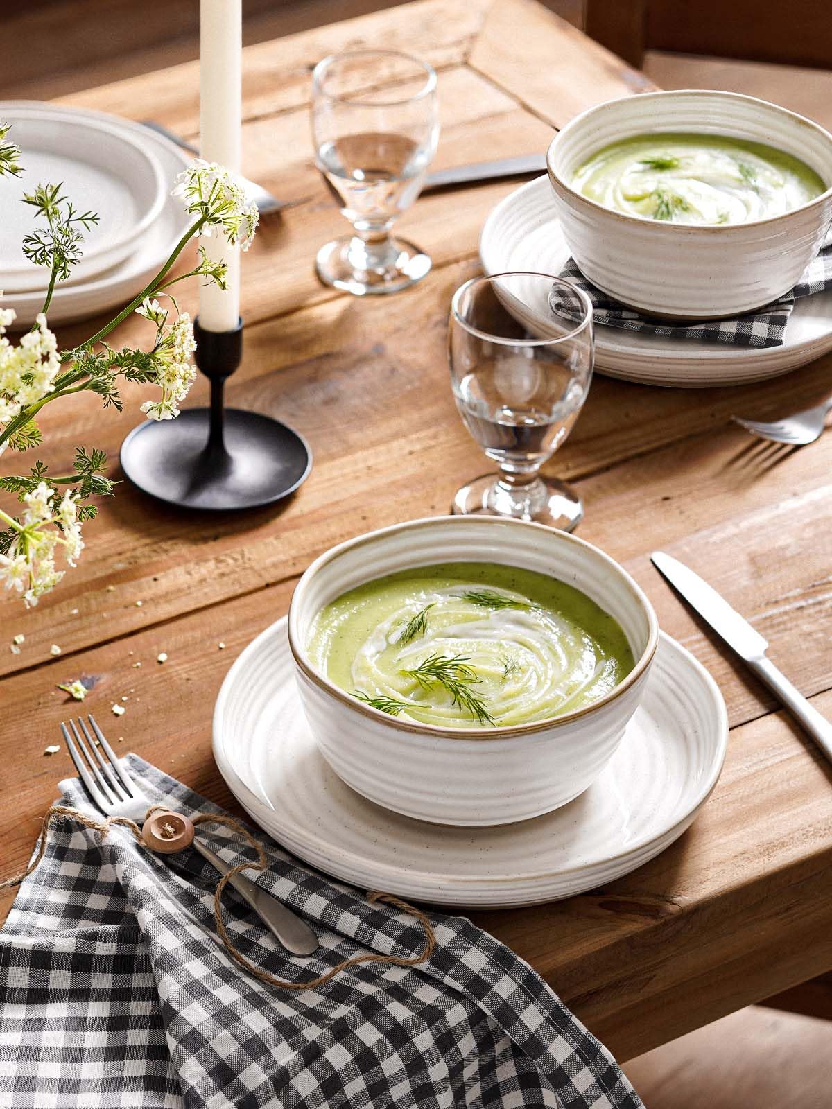 Ceramic Soup Bowl Set 42 oz 7 Inch Set of 4 Arctic White G483031
