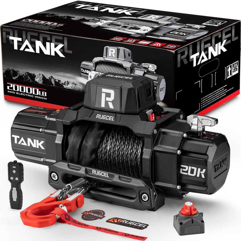 20000lb 12V Heavy Duty Waterproof Electric Synthetic Rope Winch V445051
