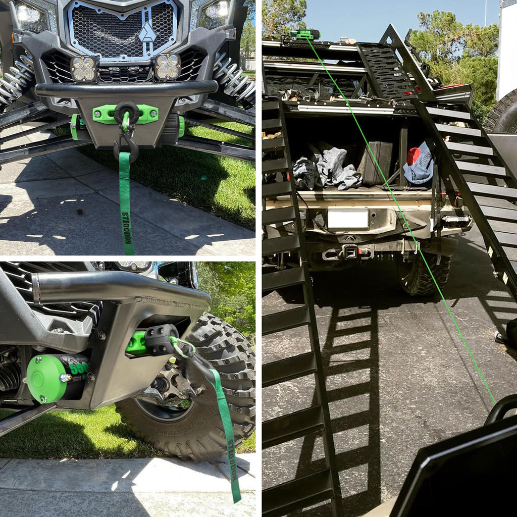 12V Electric Winch with Synthetic Rope and Wireless Remote C69580