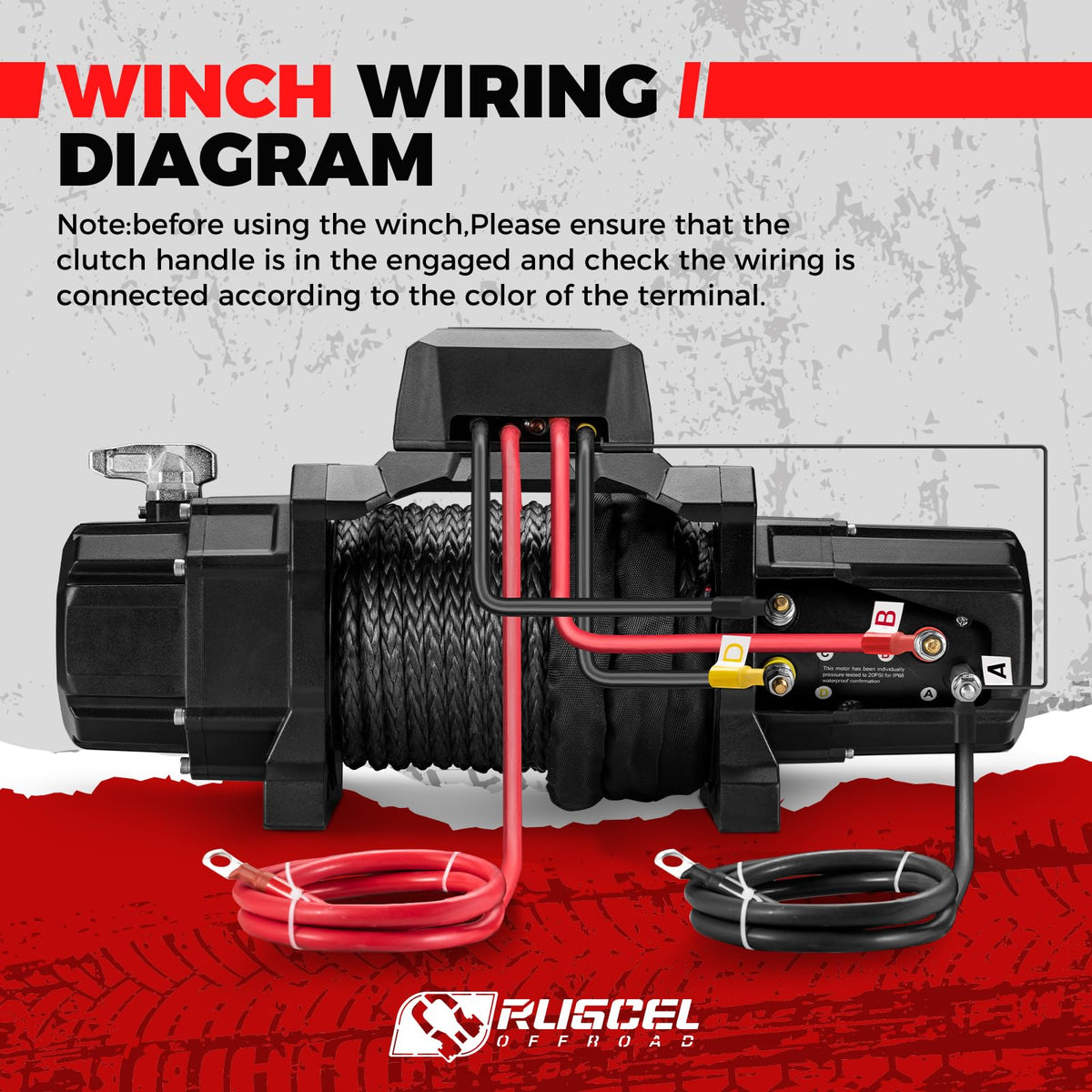 20000lb 12V Heavy Duty Waterproof Electric Synthetic Rope Winch V445051