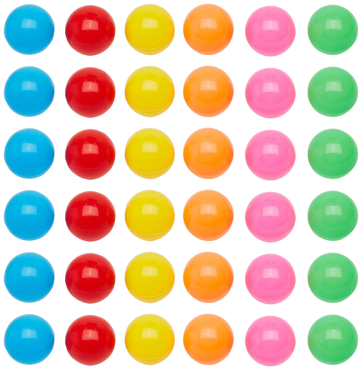 BPA Free Crush-Proof Plastic Ball Pit Balls with Storage Bag, 6 Bright Colors, Pack of 1000 P313