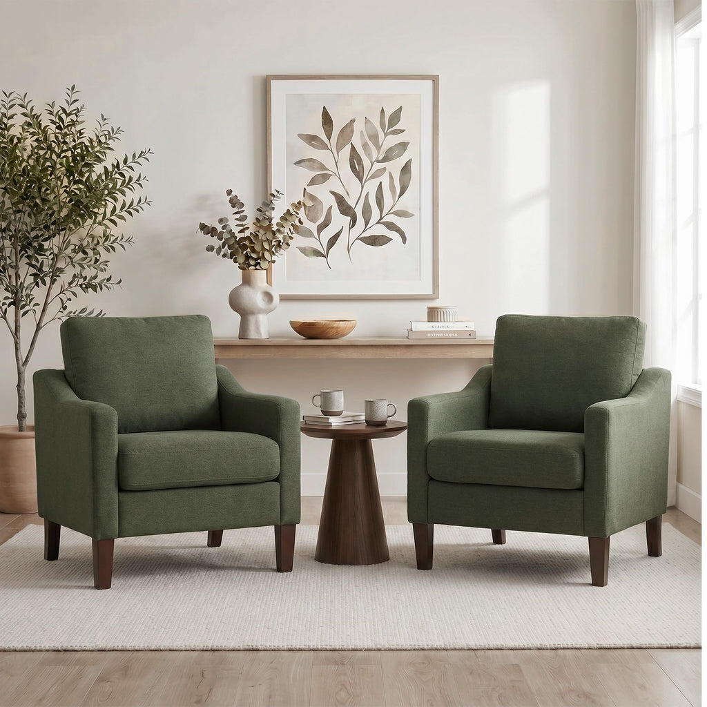 Accent Chairs Set of 2 Green N20084