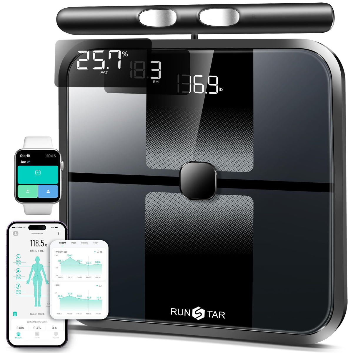 8-Electrode Body Composition Monitor Digital Bathroom Scale K933