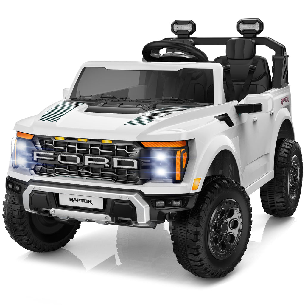 White 24V 2 Seater Kids Ride on Truck with Parent Remote Control E331