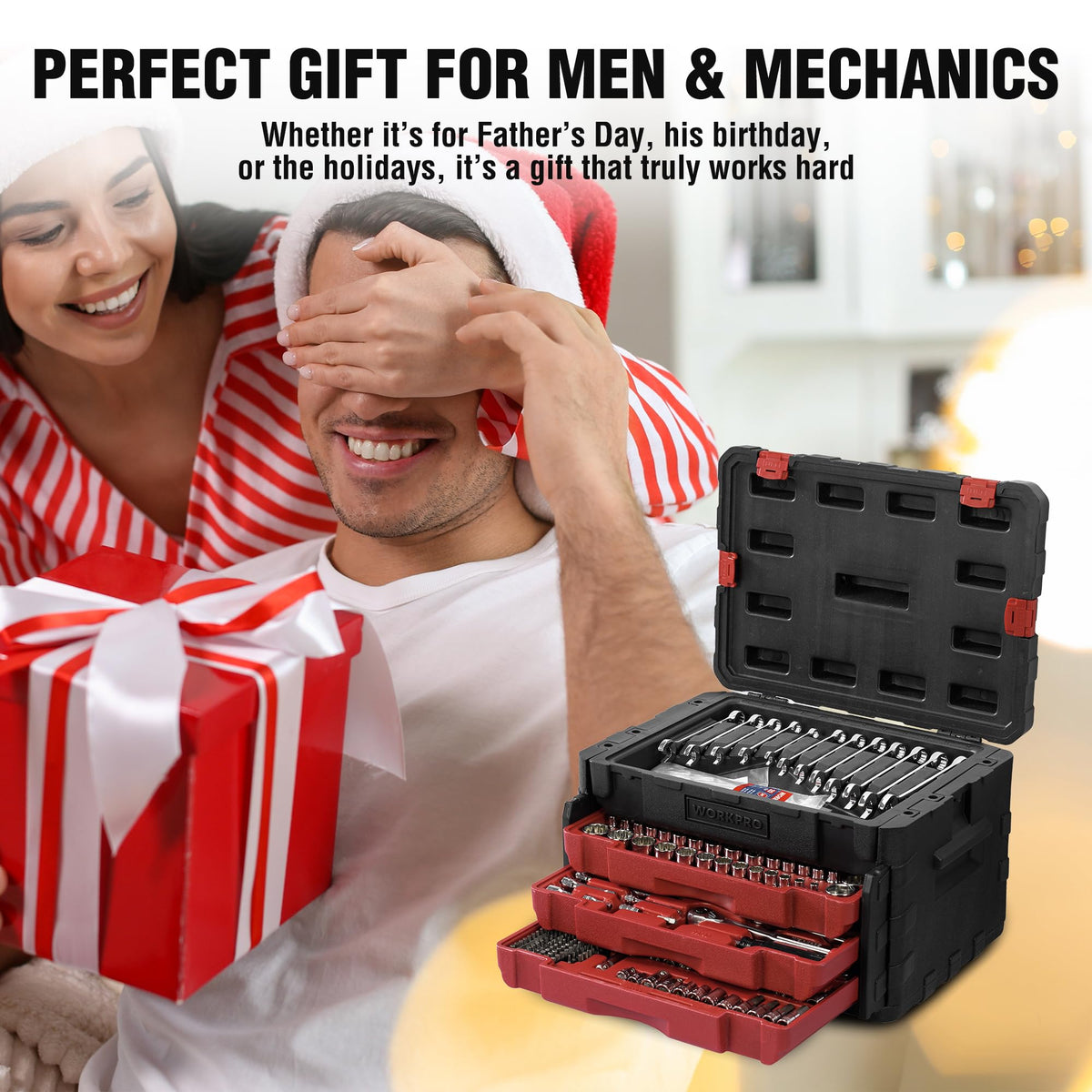 450-Piece Drive Socket Set 1/2" 1/4" 3/8" CR-V Metric and Imperial with Quick-Release Ratchet Wrench P90650