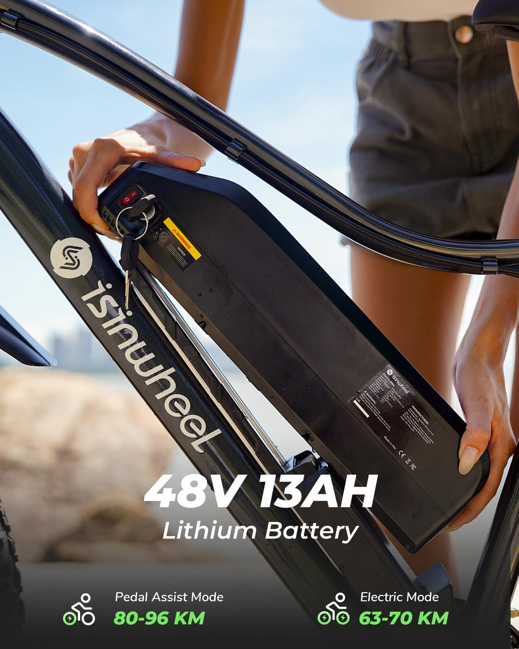 26" Fat Tire Electric Mountain Bike with 48V 13Ah Battery B558