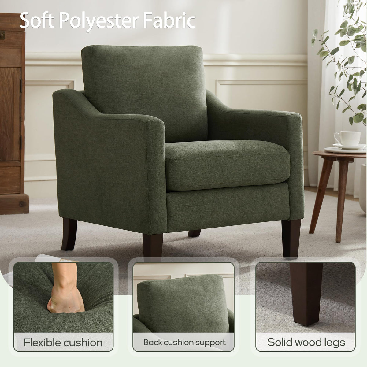 Accent Chairs Set of 2 Green N20084