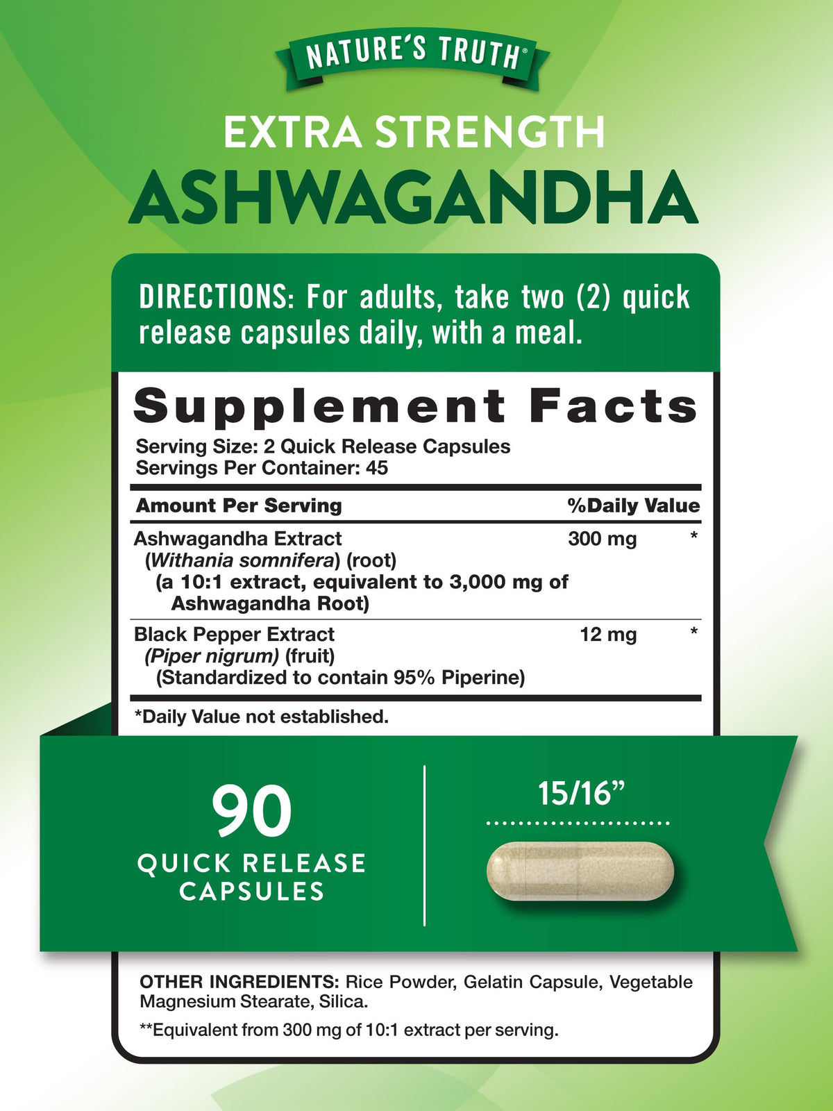Ashwagandha Capsules 90 Count P188134