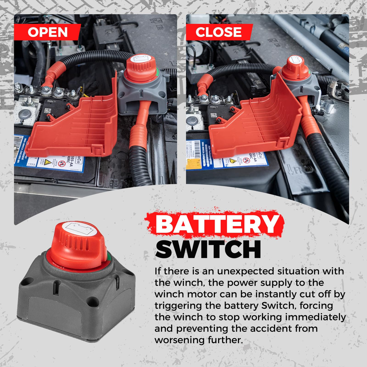 20000lb 12V Heavy Duty Waterproof Electric Synthetic Rope Winch V445051