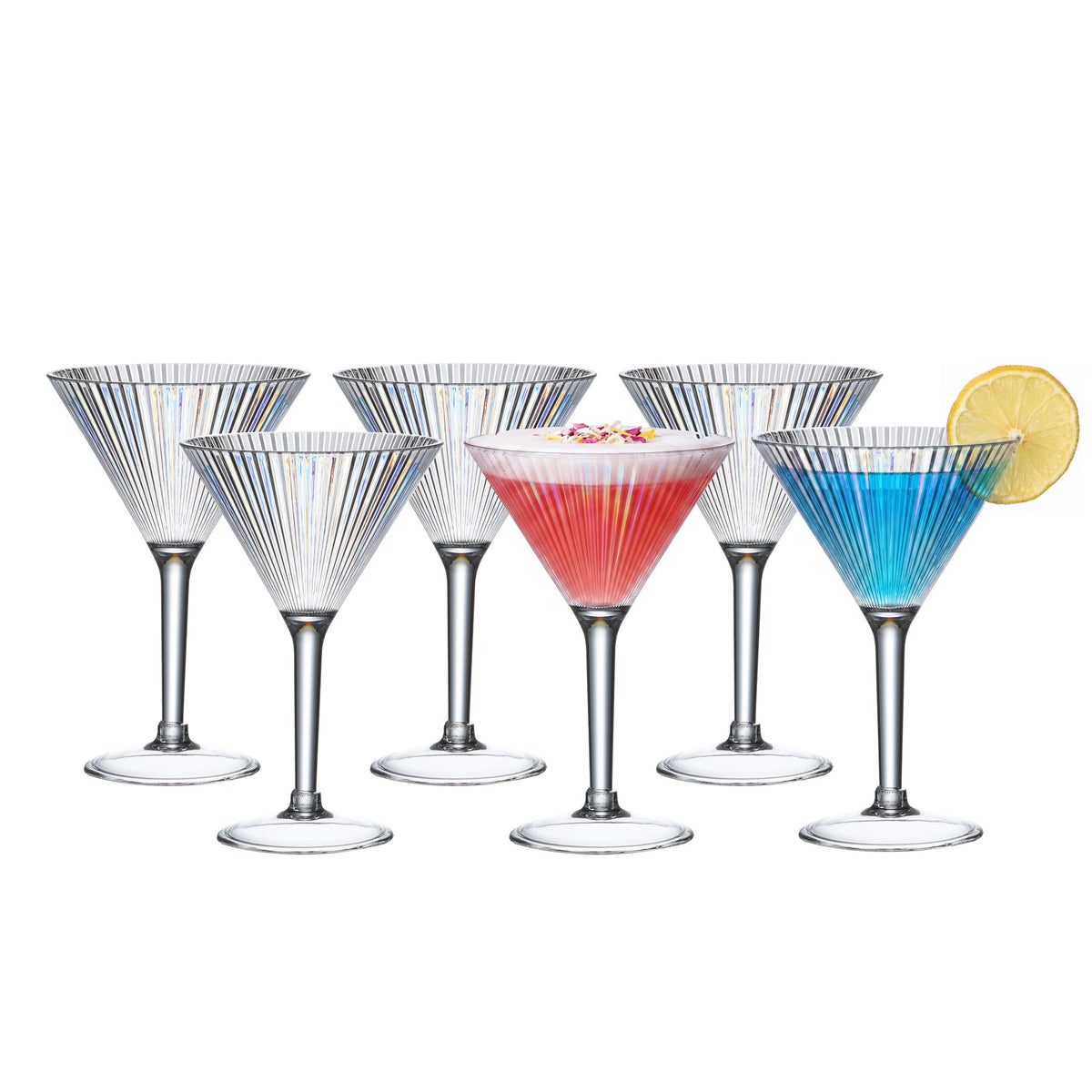 11 oz Set of 6 Clear Acrylic Martini Glasses R205