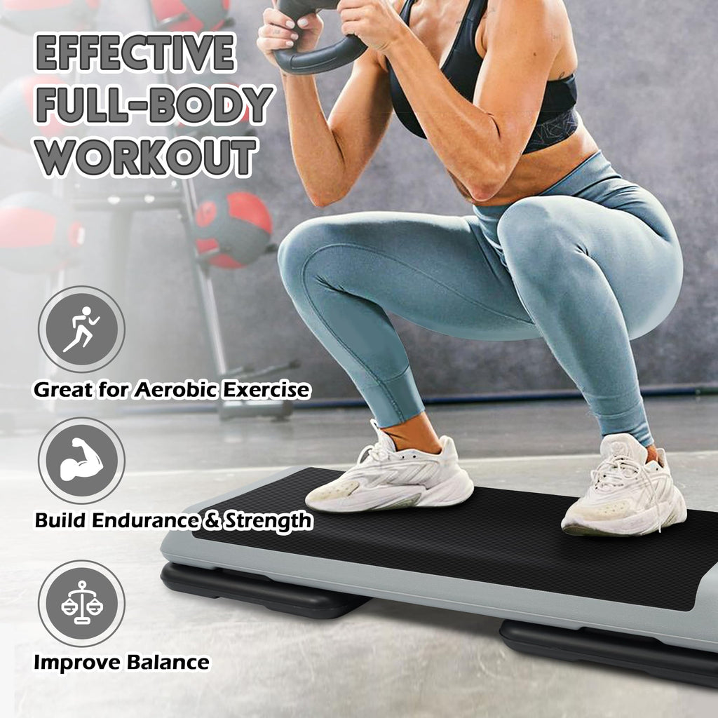 Adjustable Step Aerobic Platform with 4 Stackable Risers P269