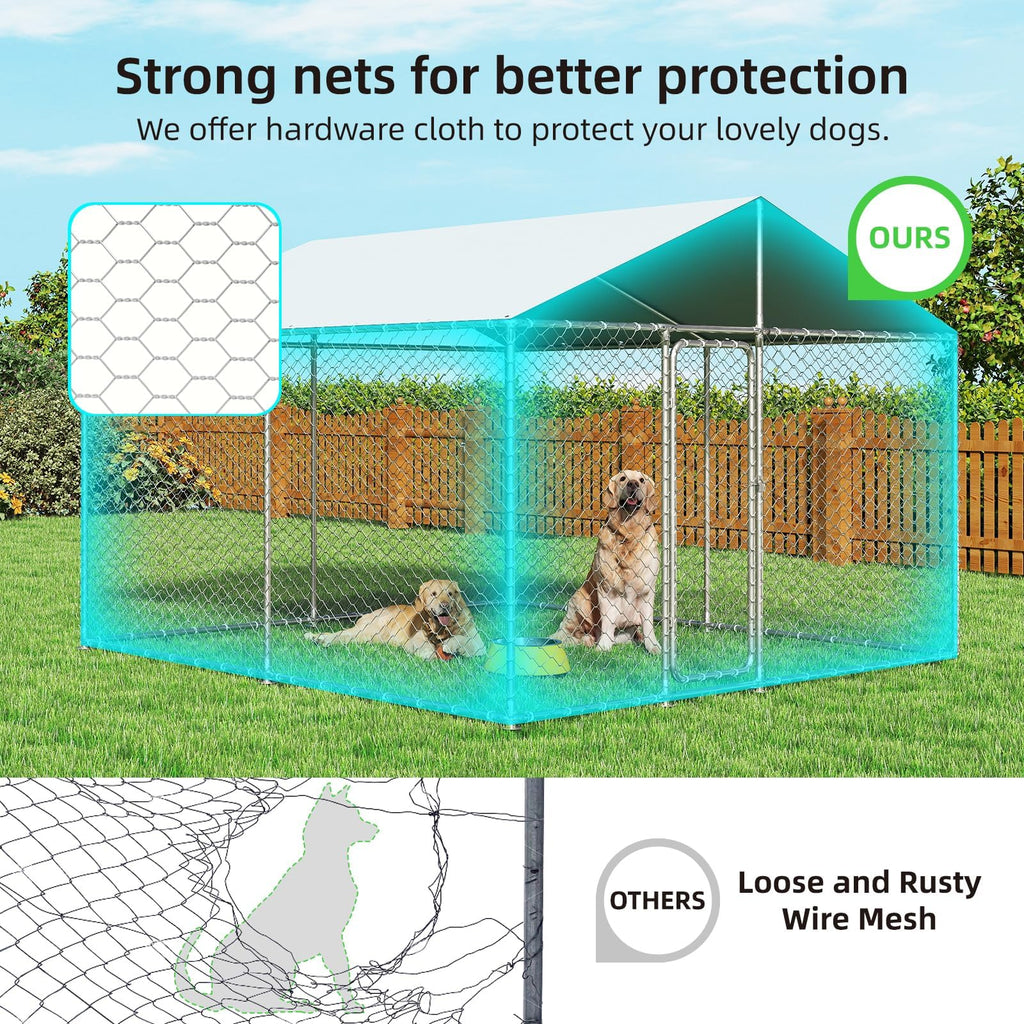 10x10 ft Heavy Duty Outdoor Dog Kennel Q56597