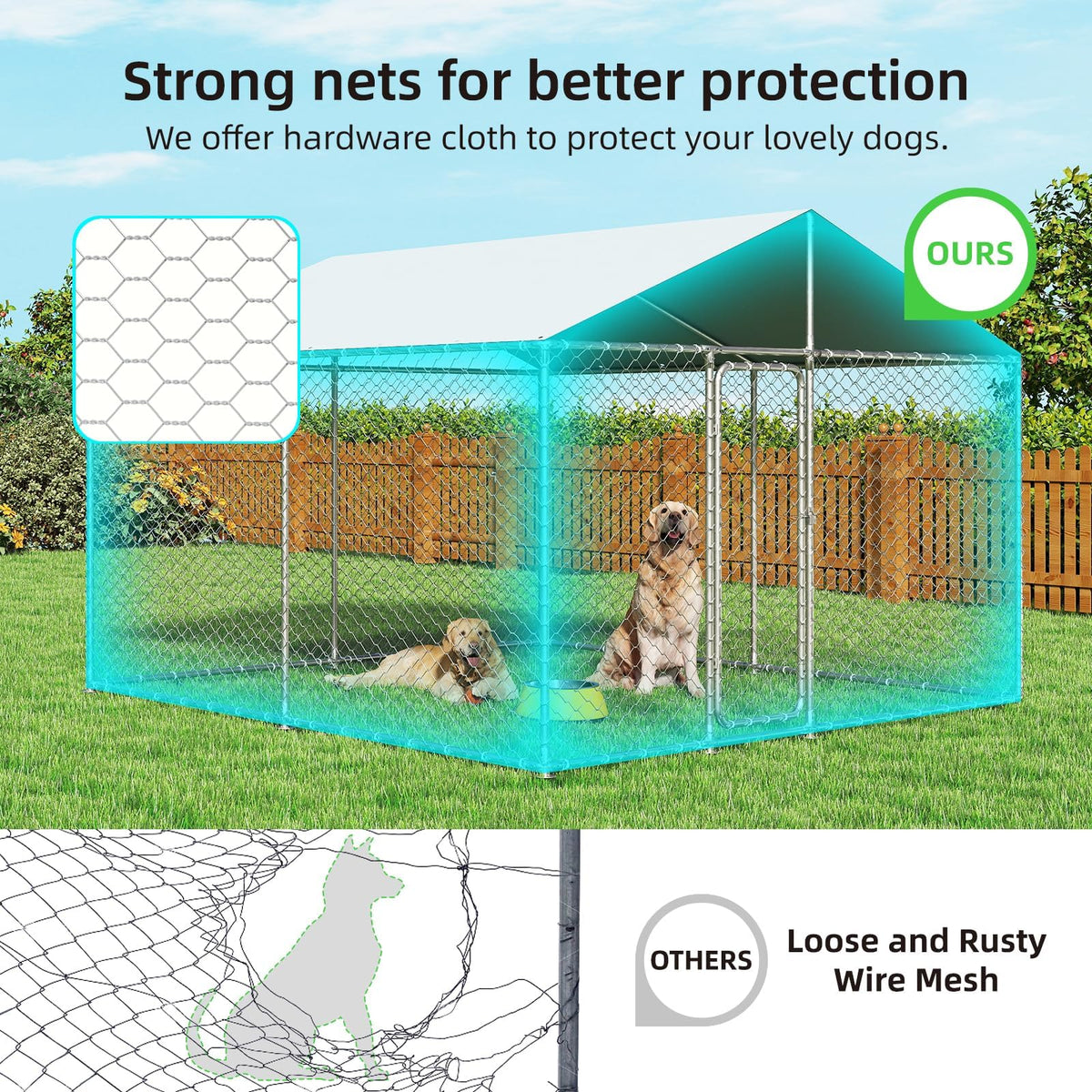10x10 ft Heavy Duty Outdoor Dog Kennel Q56597