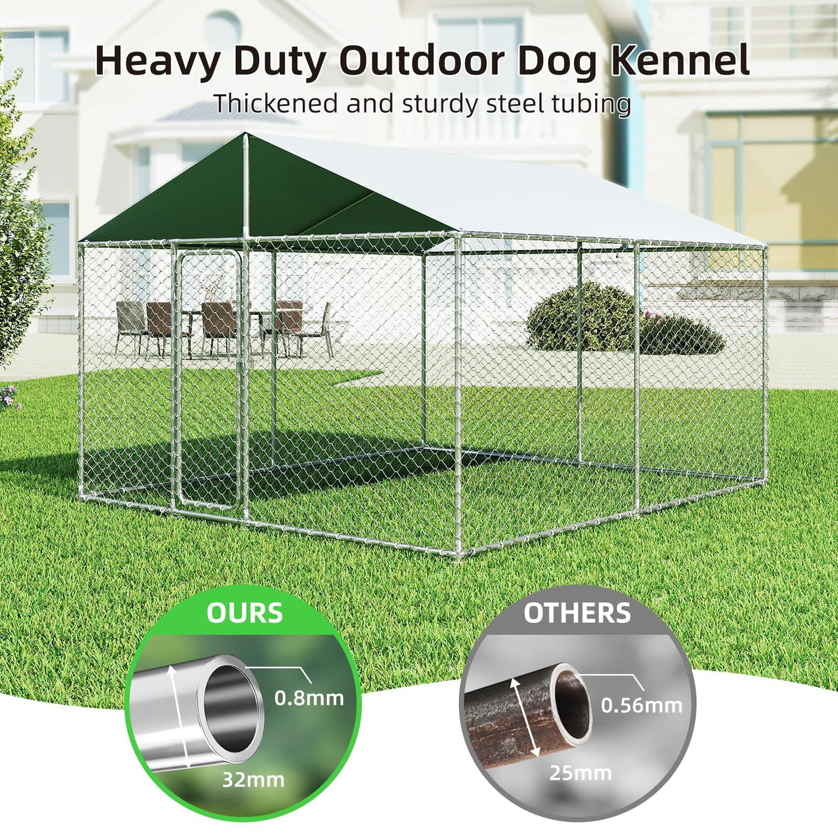 10x10 ft Heavy Duty Outdoor Dog Kennel Q56597
