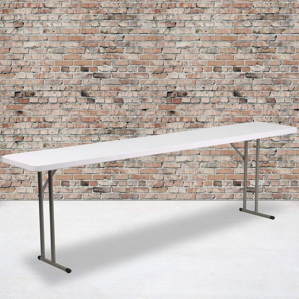 8-Foot White Plastic Folding Training Table Y2622