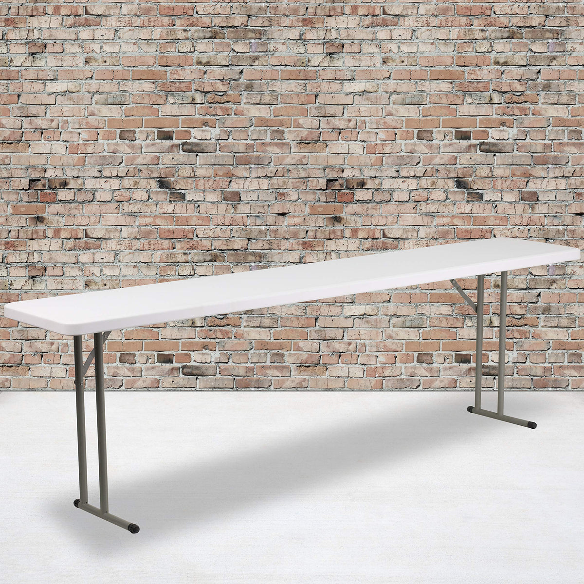 8-Foot White Plastic Folding Training Table Y2622